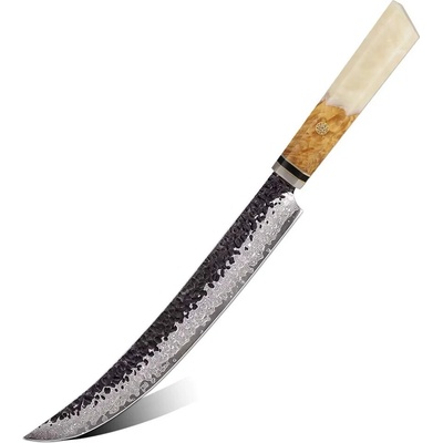 IZMAEL Damaškový kuchynský nôž Airi Slicer/Biela 24.5 cm