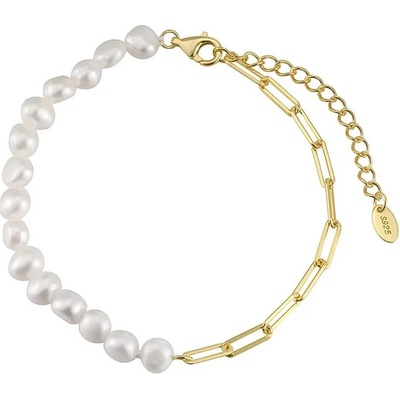 Majya stříbrný náramek s perlami MARGIT pozlacený 11714