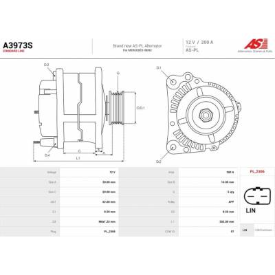 Alternátor AS-PL AS A3973S