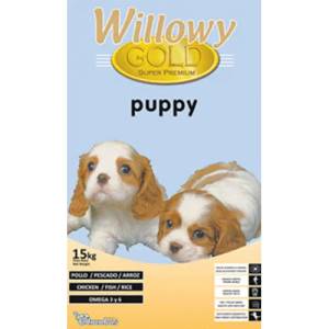 Elmubas Willowy Gold Puppy - супер премиум храна за подрастващи кученца от всички породи, до 1 година, с пилешко и агнешко месо, Испания - 15 кг