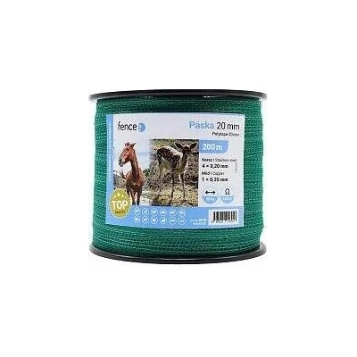 Páska pro elektrický ohradník, šířka 20 mm, zelená, délka 200 m