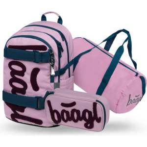 Baagl BAAGL КОМПЛЕКТ 3 Skate Rose: раница, несесер, спортна чанта GRS (A-36050)