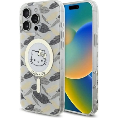 Hello kitty Калъф Hello Kitty IML Golden Leaves MagSafe за iPhone 16 Pro Max - бял (3666339337056)