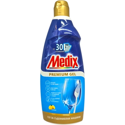 MEDIX измиващ гел за съдомиялна машина, Premium Gel, Лимон, 600мл