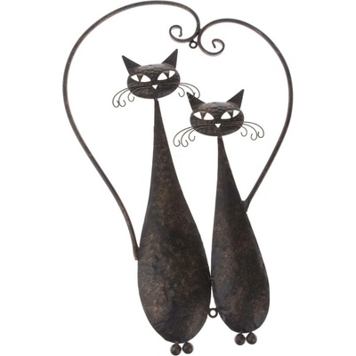 Dakls Kovová dekorace na zeď Cats, 52 cm