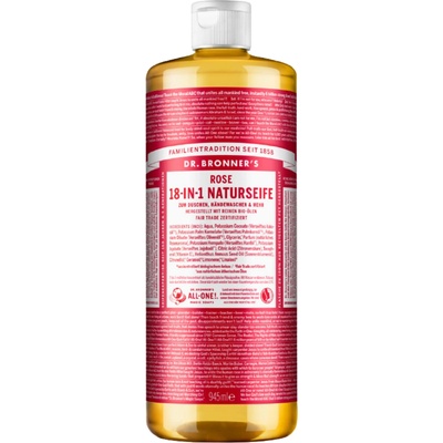 Dr. Bronner's přírodní tekuté mýdlo s růží 18v1 945 ml