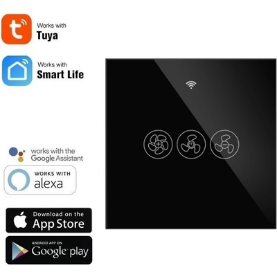 TUYA WiFi+RF vypínač pro ventilátory AS-WS-EU-F - černý – Zboží Mobilmania