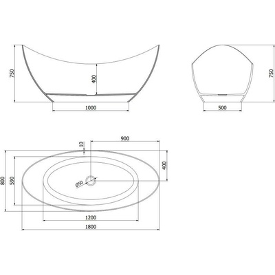 Mexen Vea 180 x 80 cm 58091808011
