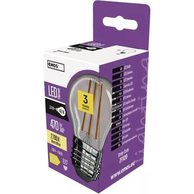 Emos Lighting LED žiarovka Filament Mini Globe E27 3,4 W 40 W 470 lm teplá biela