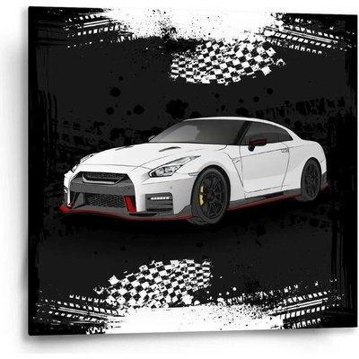 Sablio Obraz Nissan GTR 35 Černý - 50x50 cm