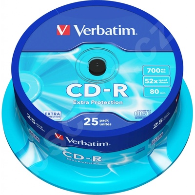 Verbatim CD-R 700MB 52x, AZO, spindle, 25ks (43432) – Zboží Mobilmania