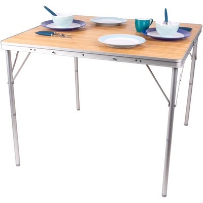 Camp4 Skládací kempingový stůl s deskou z bambusu Pro 2 - 4 osoby 90 cm