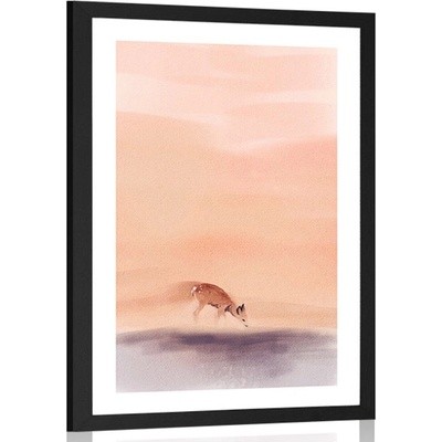 Plakát s paspartou plachá srnka - 40x60 no frame