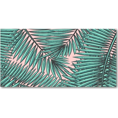Fotoobraz sklenený na stenu do obývačky lístie palmy 100x50 cm