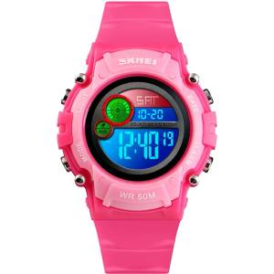 Skmei Детски дигитален часовник SKMEI Happy, Розов (SKMEI-1477-DARK-PINK) Часовници