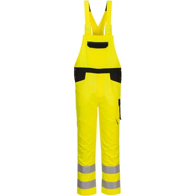 Portwest PW244 PW2 Hi Vis reflexné nohavice na traky žltá čierna žltá čierna