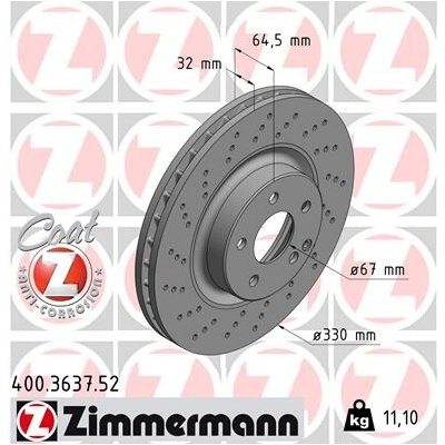 Brzdový kotúč ZIMMERMANN 400.3637.52 (400363752)