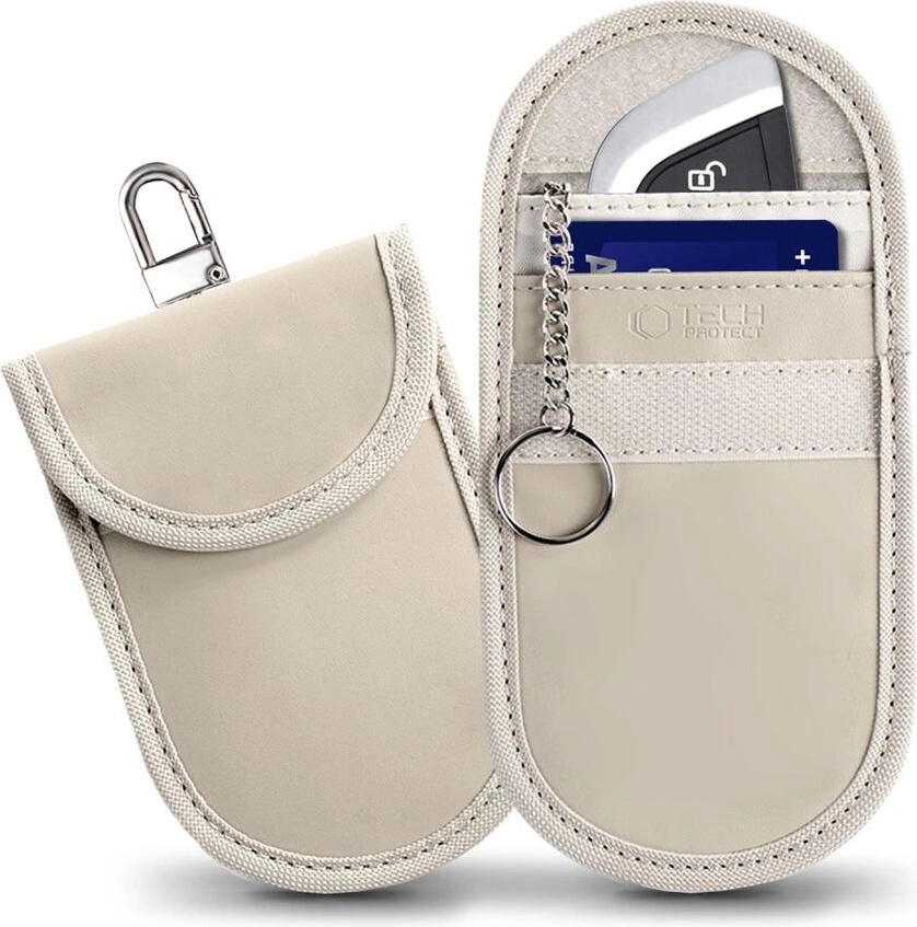 Tech-Protect Калъф за блокиране на RFID сигнал от Keyless Go ключ от Tech-Protect KLR100 Pouch - Caffe Latte (5906302376988)