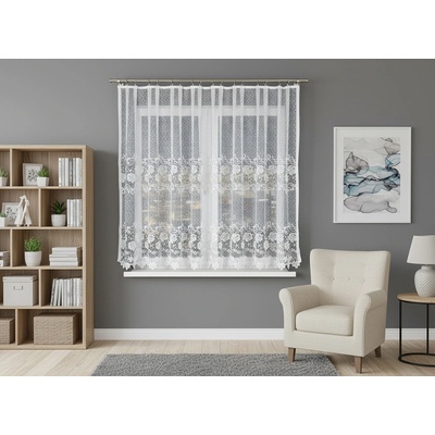 Dekorační krátká záclona na žabky DEMETRIA LINE 160 bílá 300x160 cm MyBestHome