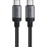 ACEFAST - Кабел за данни (C20-03) - USB-C към Type-C, 60W, 3A, Бързо зареждане, Устойчив на огъване, Найлонова оплетка, 1.2 м - Черен