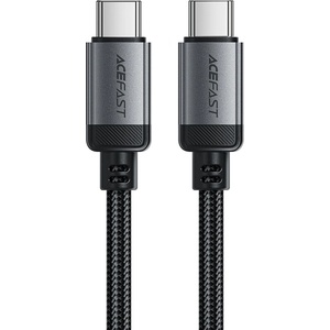 ACEFAST - Кабел за данни (C20-03) - USB-C към Type-C, 60W, 3A, Бързо зареждане, Устойчив на огъване, Найлонова оплетка, 1.2 м - Черен