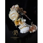 Radi handmade Стилна диадема със светло жълти рози и хортензии (977)