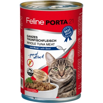 Feline Porta 21, 12 x 400 g - tuniak s hovädzím mäsom