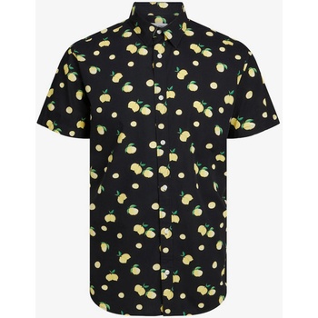 JACK & JONES Черна мъжка риза с къс ръкав с шарки Jack & Jones Sunshade Jack & Jones | Cheren | МЪЖЕ | L
