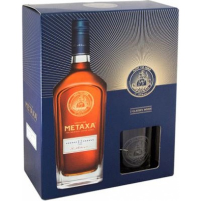 Metaxa 12* 40% 0,7 l (darčekové balenie 2 poháre)