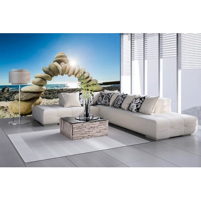 DIMEX ART Самозалепваща се флизелинова фототапета каменен мост на плажа 375 x 250 см