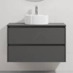 Bath Deluxe Шкаф за баня с мивка TRONDHEIM/VIKEDAL 90x57x46 cm антрацит/бял (SETBT0152A)