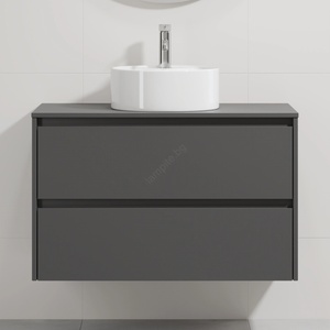 Bath Deluxe Шкаф за баня с мивка TRONDHEIM/VIKEDAL 90x57x46 cm антрацит/бял (SETBT0152A)