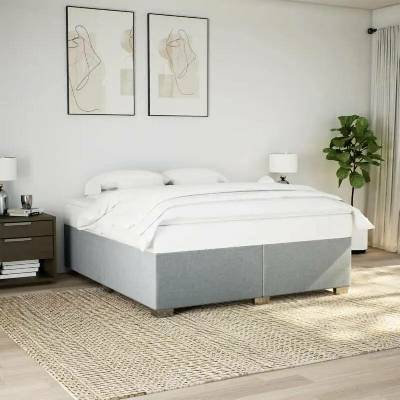 vidaXL 11461.3284499 Rám postele bez matrace světle šedý textil