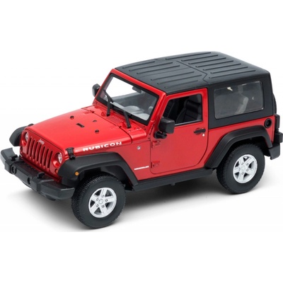 Welly Jeep 2007 Wrangler Rubicon Soft top Červený 1:24