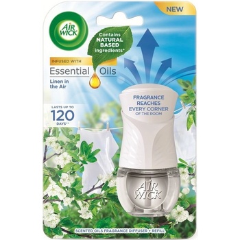 Air Wick Essential Oils Elektrický osviežovač vzduchu strojček a náplň prádlo vo vánku 19 ml