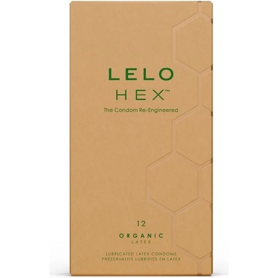 Презервативи с L-аргинин за мощна ерекция, 12 броя - Lelo Hex Organic (LELO00885B)