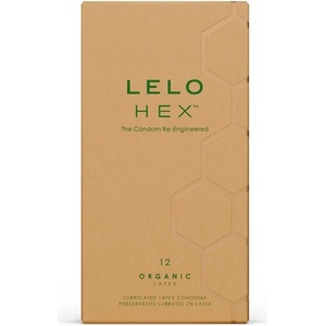  Презервативи с L-аргинин за мощна ерекция, 12 броя - Lelo Hex Organic (LELO00885B)