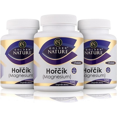 Golden Nature Magnesium Hořčík Chelate+Vitamin B6 2+1 300 kapslí