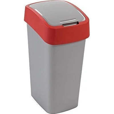 Curver Kôš FLIP BIN 50 l šedostrieborný/červený