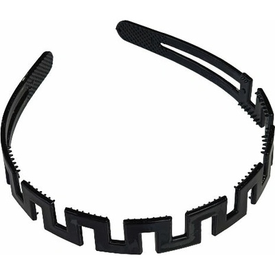 RB-nakuplevne Čelenka do vlasů - černá plastová s geometrickým vzorem (2 cm)