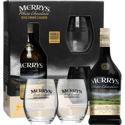 Merrys White Chocolate Cream 17% 0,7 l (darčekové balenie 2 poháre)