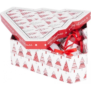 MagicHome Guleso stromčekmi 6 ks 7,5 cm červeno biele