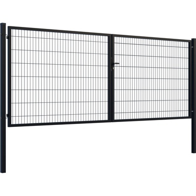 EKOfence Brána 2kr. SQUARE ZnPVC 4000x1500mm, 80x80mm, čierna 16373