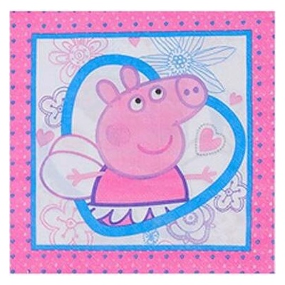 Cakesicq Papierové obrúsky 10ks Prasiatko Peppa 33x33cm