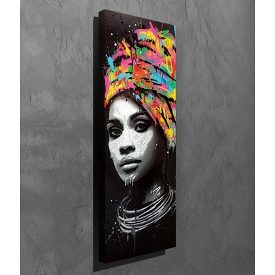 ASIR Obraz na plátně ŽENA V BAREVNÉM TURBANU 30 x 80 cm