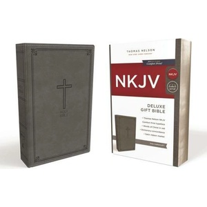 NKJV, Deluxe Gift Bible, Leathersoft, Gray, Red Letter, Comfort Print | Thomas Nelson (ISBN: 9780718075040)