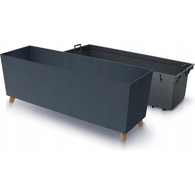 Prosperplast Květináč plast šedý 77 x 23,5 x 30 cm
