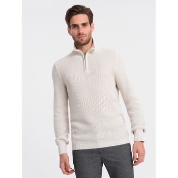 Ombre Clothing Кремав мъжки пуловер с яка Ombre Clothing Ombre Clothing | Byal | МЪЖЕ | XXL