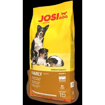 Josera JosiDog Family - Висококачествена храна за подрастващи кучета до 8-ми месец, бременни и кърмещи кучета, с пилешко месо, 15 кг