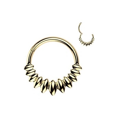 Šperky4U Zlacený ocelový piercing segment kruh SG134GD-1210